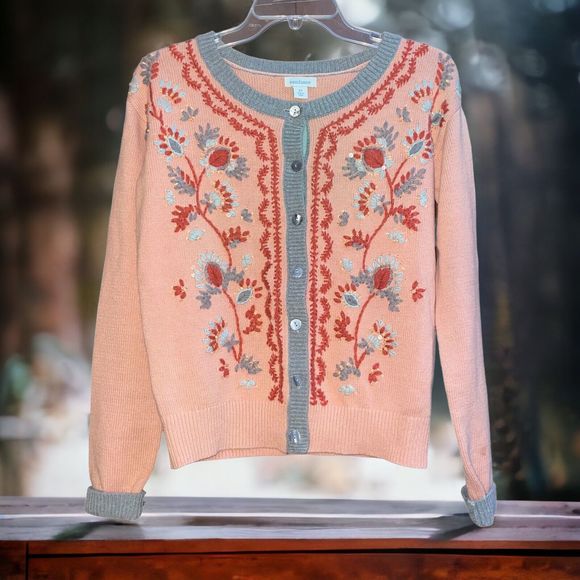 Sundance Sweaters Sundance Xs Peachy Pink Faithful Floral